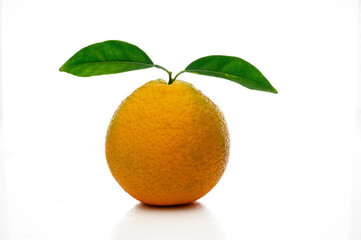 Ripe orange isolated on white background