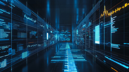 Abstract business  innovative Smart city and graphs with statistics to analyze business potential and predict future developments in company growth.

