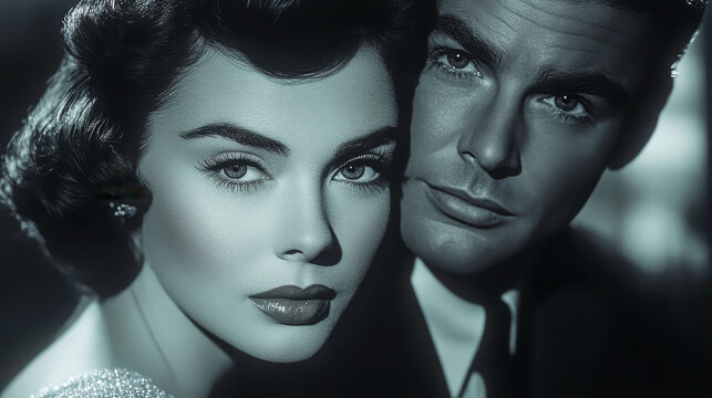 Elegant couple posing in formal wear looking glamorous