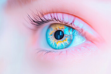 detailed macro shot of a blue eye, showcasing the vivid colors and patterns of the iris medical examination 