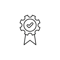 Quality Badge icon design with white background stock illustration
