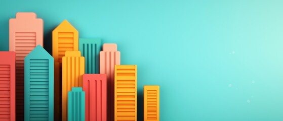 Obraz premium Dynamic Animation of Vibrant Investment Bank Operations with Copy Space for Text -