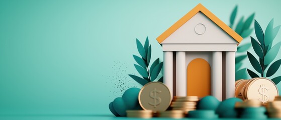 Vibrant World of Credit Unions: Cartoon Highlighting Benefits with Copy Space