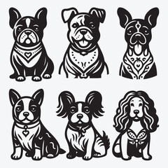 Obraz premium Creative Dog Silhouette Collection Stunning Clip Art for All Pet Enthusiasts