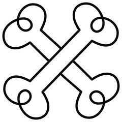 Bones. This vector icon represents a bones and can be used in various design projects related to animals, nature, or themes involving the bones.