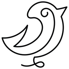 Bird. This vector icon represents a bird and can be used in various design projects related to animals, nature, or themes involving the bird.