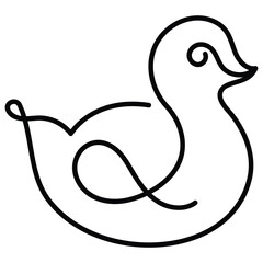 Duck. This vector icon represents a duck and can be used in various design projects related to animals, nature, or themes involving the duck.