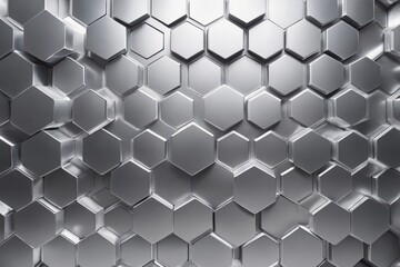 Fototapeta premium Abstract silver hexagon pattern background