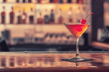   A close-up of a drink in a glass with a flower beside it and another flower on the glass. Beautiful simple AI generated image