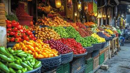 Obraz premium Vibrant Market Stall