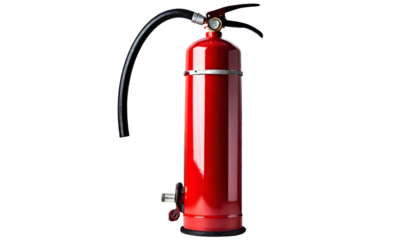 fire extinguisher on a white isolated background. Generative AI.