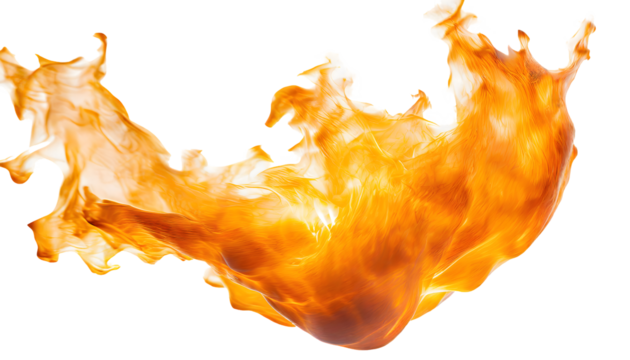 fire, flame Splash on a white isolated background. Generative AI.