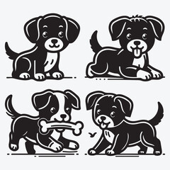 Obraz premium Creative Dog Silhouette Collection Stunning Clip Art for All Pet Enthusiasts