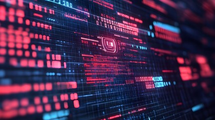 Obraz premium Digital Code Interface - Abstract Technology Background