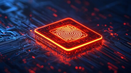 Digital Fingerprint Security Technology Concept