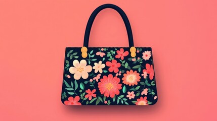 Exquisite of a High End Designer Handbag Featuring Intricate Embroidered Patterns and Luxurious Textile Detailing