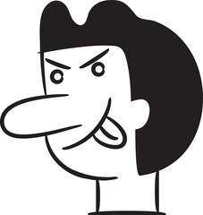 Cheeky Face Man Character Comic Illustration
