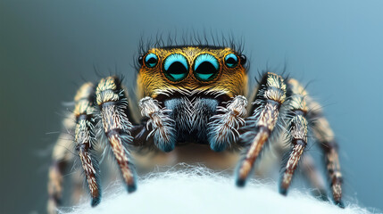 Close-up of a spider with minimalist, vintage style