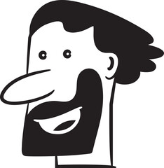 Beard Man Character Comic Illustration