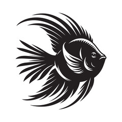 Angelfish silhouette vector art illustration