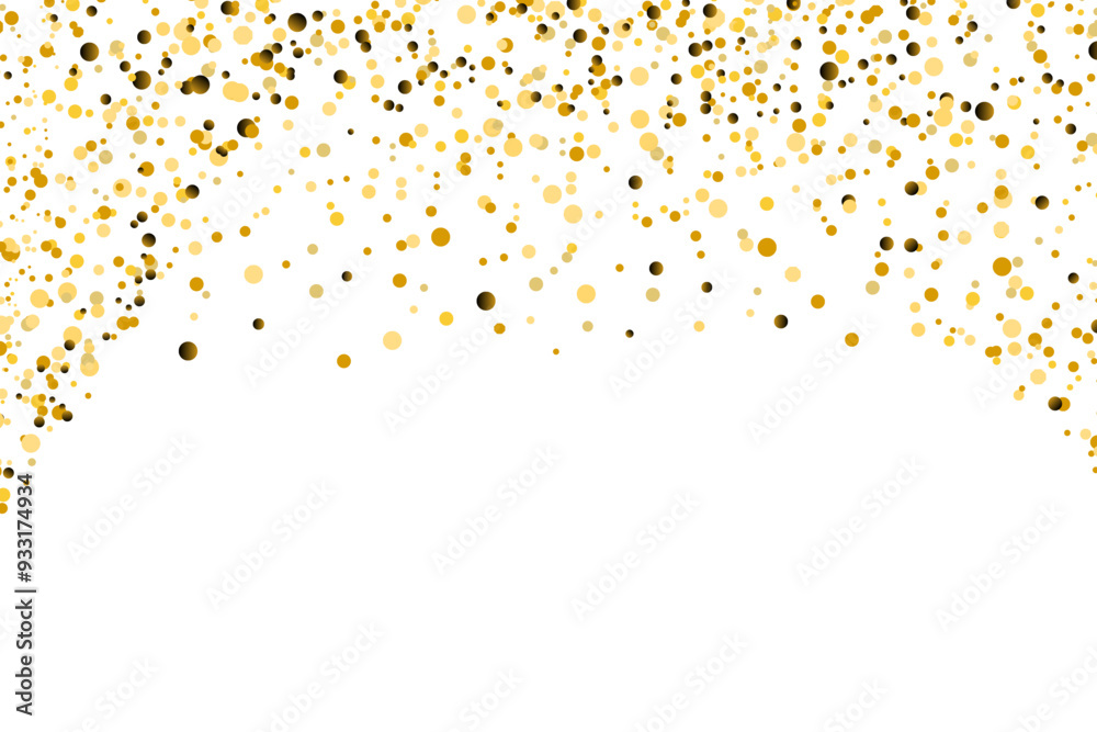Aufkleber frame of gold dust particles effect, ideal for gold greeting cards. sparkle stardust explosion on pn