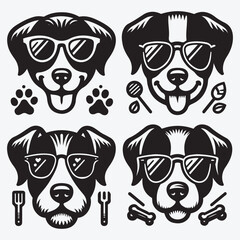Obraz premium Creative Dog Silhouette Collection Stunning Clip Art for All Pet Enthusiasts