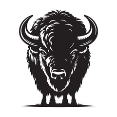 Bison silhouette vector art illustration