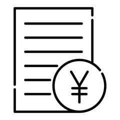 Fototapeta premium bill line icon