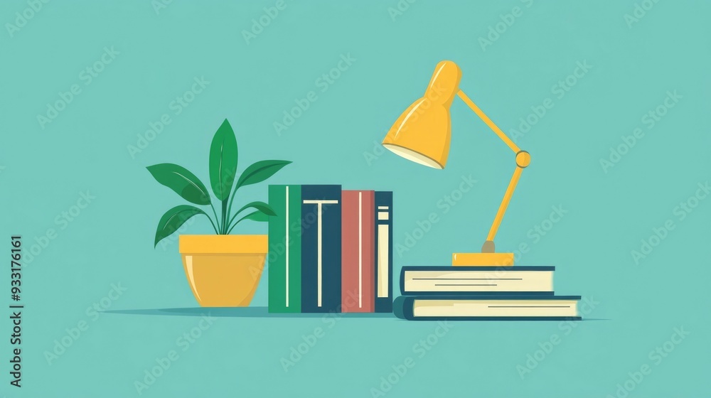 Poster flat design of language learning materials including vocabulary flashcards educational icons and stu