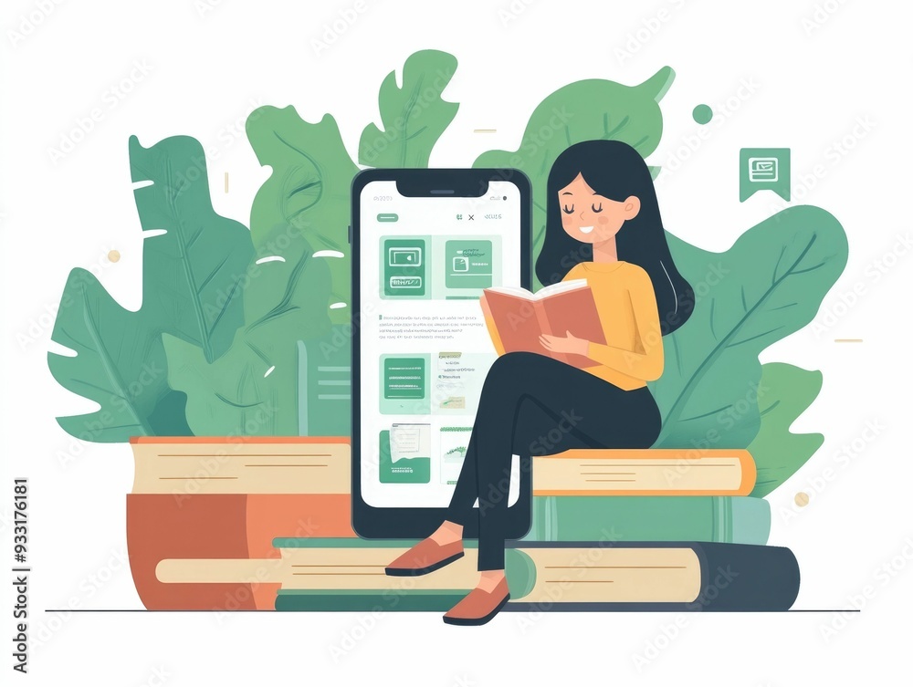 Poster mastering language skills with a versatile language learning app on a smartphone seamless digital le