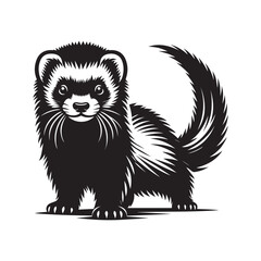 Ferret silhouette vector art illustration