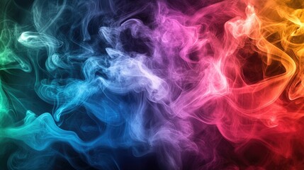 A vibrant swirl of colorful smoke, creating an artistic and dynamic visual that captivates the eye.