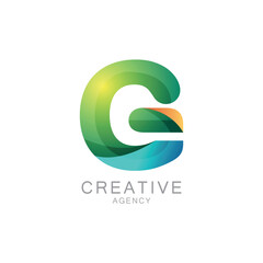 Fototapeta premium Colorful Creative Agency Logo With Gradient Letter G Design