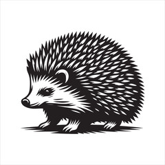  Hedgehog silhouette vector art illustration