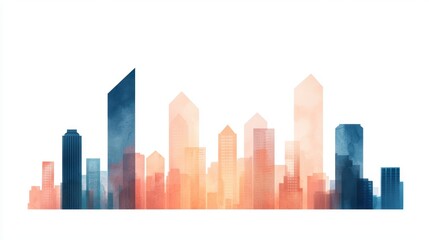 Obraz premium Futuristic Cityscape with Rising Graph Lines - Urban Growth and Prosperity Concept, High Detail 8K Image with Copy Space