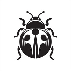 Ladybug silhouette vector art illustration