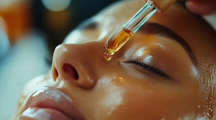 A detailed view of a botulinum toxin injection being administered to a woman forehead, focusing on the syringe and the steady hands of the medical professional.