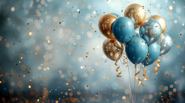 birthday wallpaper with copy space, celebration backdrop - Powered by Adobe