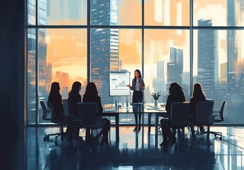 Obraz premium female business people in an office meeting room