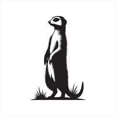 Meerkat silhouette vector art illustration