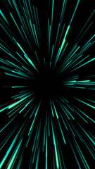 Abstract tunnel of a green spectrum background.