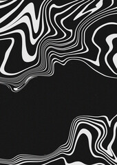Liquid dynamic grainy texture, Black and white poster design with liquid and curve lines, Futuristic cover set. A4 size. Ideal for banner, flyer, invitation, business card.