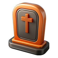 Fototapeta premium Halloween decoration with tombstone and pumpkins