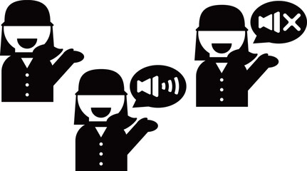 音声ガイドオンとオフをイメージしたアイコンセット