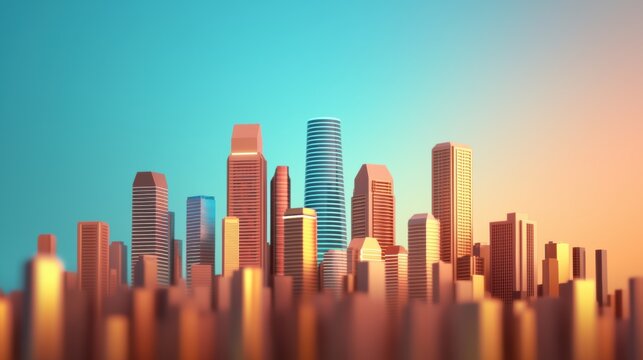 Futuristic Smart City with Advanced Digital Infrastructure Driving Economic Growth - Copy Space for Text, 8K High Detail Image