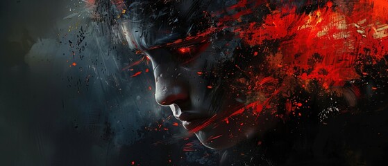 Illustration of a conflicted character torn between duty and desire, contrasting emotions eviden
