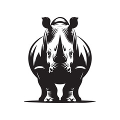  Rhinoceros silhouette vector art illustration