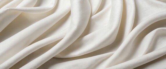 Obraz premium Abstract white fabric texture with soft folds