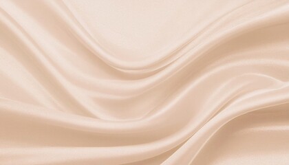 Soft pastel beige cream color, shiny satin silk swirl wave background banner 