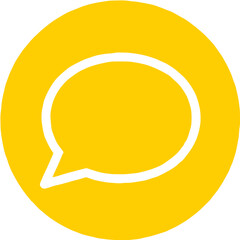 Yellow Speech Bubble Icon for Communication Apps